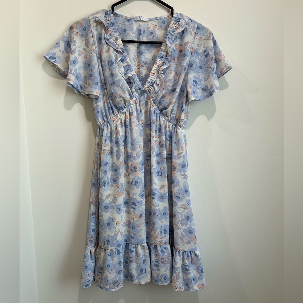 Blue patterned dress